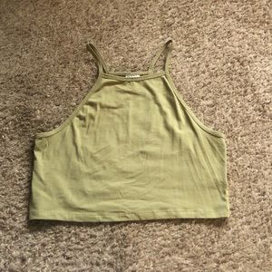 Green Halter Crop Top